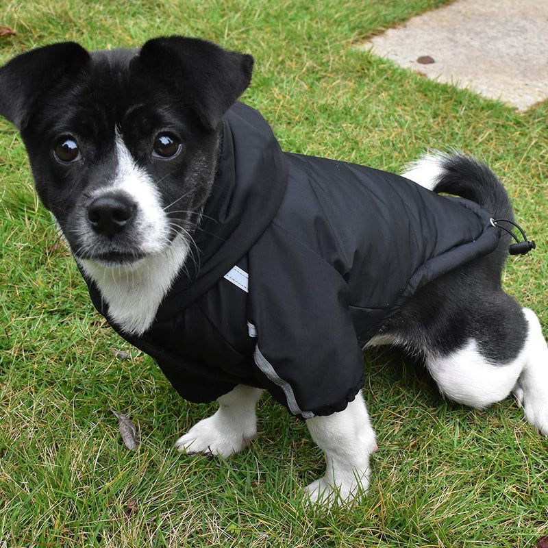 [Australia] - DONGKER Dog Coat, Dog Jacket Warm Dog Apparel Pet Dog Clothes Thickening Warm Dog Raincoat Dogs Shirt Winter for Small Medium Large Dogs black 