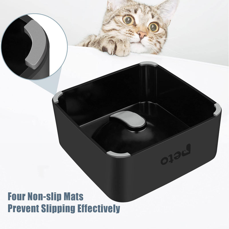 Peto Cat Dog Bowl Raised Cat Food Water Bowl with Detachable Elevated Stand Pet Feeder Bowl No-Spill, 0-30°Adjustable Tilted Pet Bowl Stress-Free Suit for Cat Dog (White) (Black) Black - PawsPlanet Australia