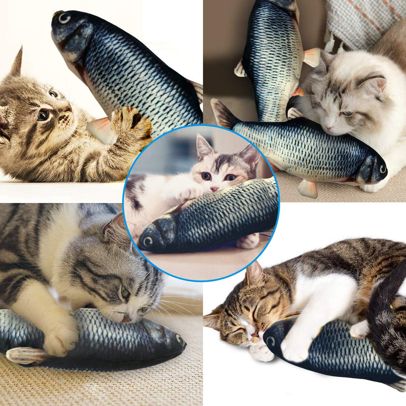Vockvic Catnip Fish Toys, Realistic Plush Simulation Doll Fish, Electric Moving Cat Wagging Fish Cat Toy, Funny Pet Interactive Toys for Cat/Kitty/Kitten, Perfect for Pet Chewing, Biting - PawsPlanet Australia