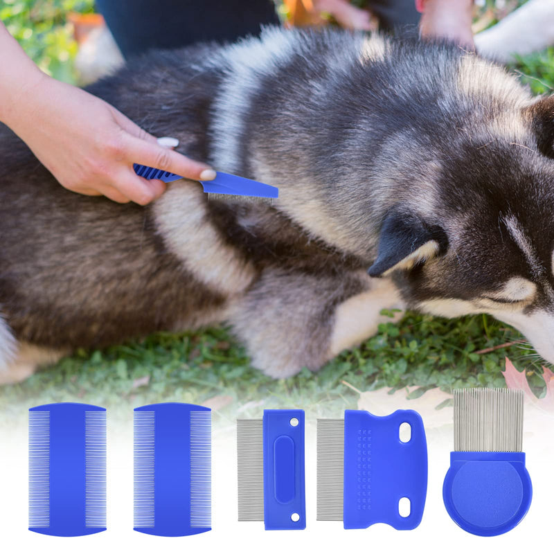 Pack of 6 flea combs for cats and dogs, flea comb for removing fleas, pet comb, lice comb, dust comb, combs for removing fleas, mites, ticks, biting pests, crusts, blue - PawsPlanet Australia