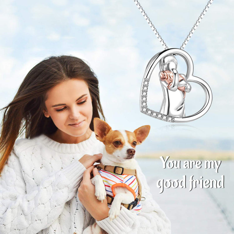[Australia] - YFN Sterling Silver Keepsake Dog Pendant Necklace Dog Lover Memorial Gifts for Women 