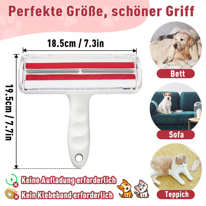 Phantasy® Pet Hair Remover Lint Roller, Pet Hair Remover for Pet Hair and Cat Hair Reusable, Removal of Pet Hair from Sofa, Bed and Clothes, Red - PawsPlanet Australia