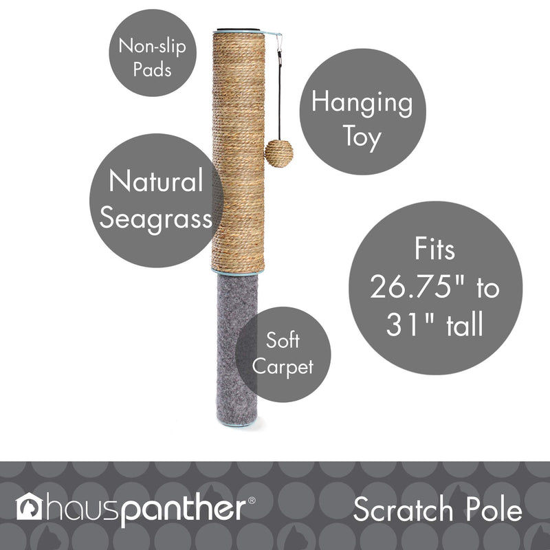 [Australia] - Primetime Petz Hauspanther Scratch Pole Deluxe - Adjustable Under-Table Cat Scratcher Seagrass/Felt 