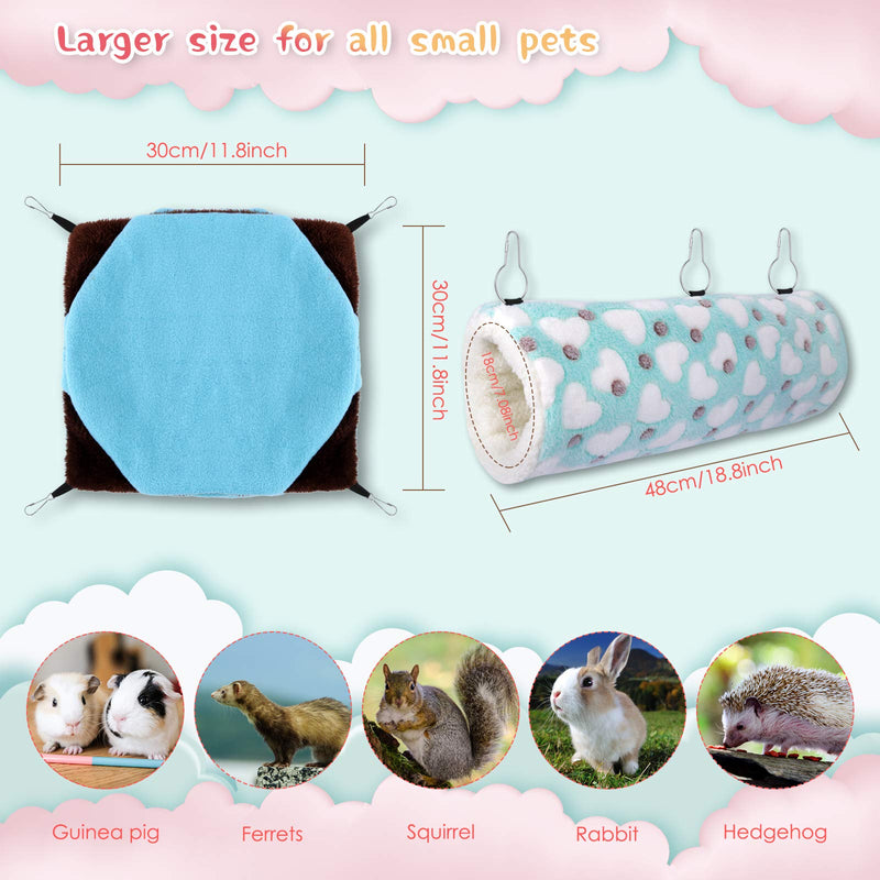 YUEPET Small Animal Hammocks Hanging Tunnel for Guinea Pig Hideout Ferret Sugar Glider Warm Swinging Bed for Rat Cage Accessories - PawsPlanet Australia