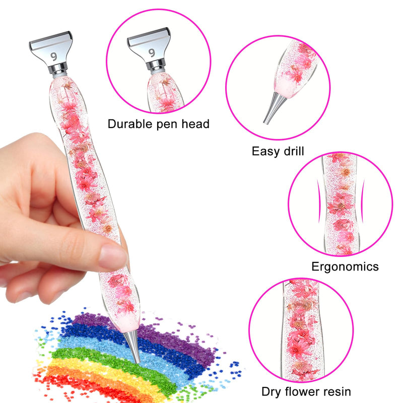 Vegena Diamond Painting Pen - Diamond Painting Accessories Pens Set with 6 Styles Interchangeable Metal Drill Bits, Diamond Painting Glue, Diamond Painting Tool for Diamond Painting DIY #01 - PawsPlanet Australia