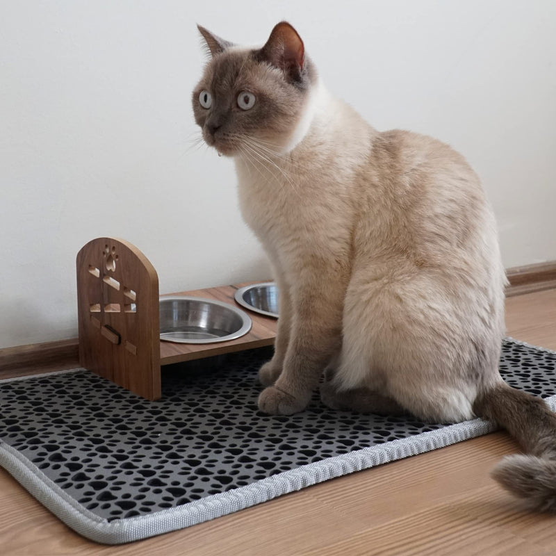 Bazerga cat litter box mat, cat litter, cat mat, litter box underlay, cat litter box mat, waterproof double layer design mat, %100 EVA made of cat litter boxes & accessories (38-61 cm, grey) 38x61 grey - PawsPlanet Australia