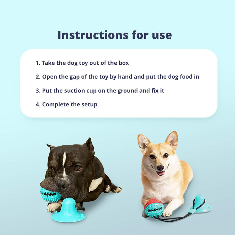 Ironhead Suction Cup Dog Toy, Chew Toys, Teeth Cleaning Toy, Interactive Pet Treat Ball for Chewers and Toothbrush, Dog Multifunction Interactive Ropes Toys, Chew Toys for Large Dogs and Puppies - PawsPlanet Australia