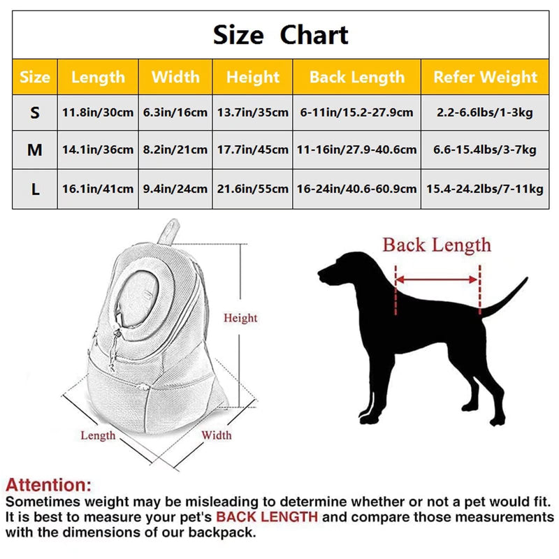 ESPFHN Dog Carrier Backpack Head Out Breathable Backpack Waterproof Bottom Backpack for Small Dogs Cats Puppy Pet Carrier Backpack Adjustable Padded Shoulder Backpack for Hiking Outdoor Travel S Black - PawsPlanet Australia