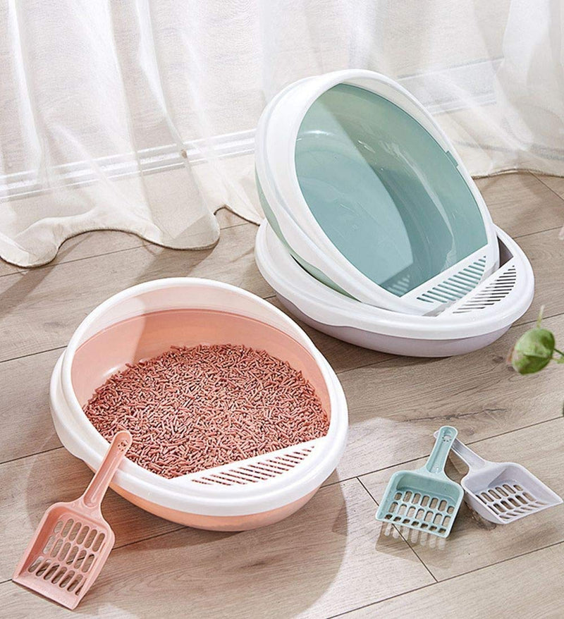 Cat Litter Tray，Uotyle Pet Toilet Bedpan Anti Splash Cats Litter Box Cat Dog Tray with Scoop Kitten Dog Clean Toilette Home Plastic Sand Box Supplies,Blue Blue - PawsPlanet Australia