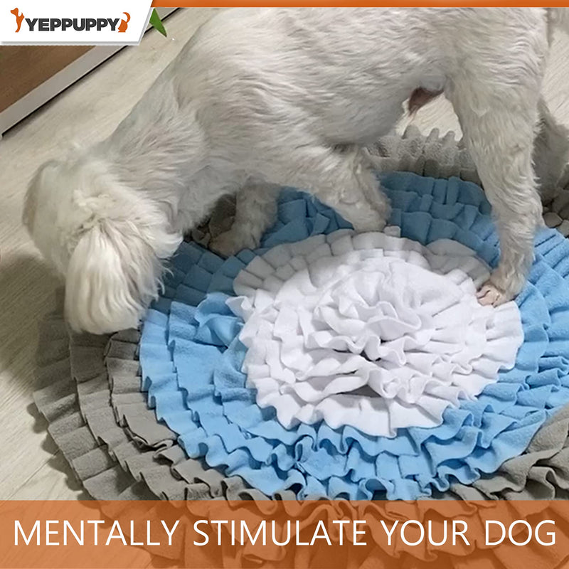 YEPPUPPY 23" Durable Snuffle Mat for Dogs– Dog Enrichment, Mental, Brain Stimulating Toys – Interactive Dog Toy Gifts- Stress Relief Toy for Natural Foraging Skills- Food Treat Puzzle Mat Blue Mat - PawsPlanet Australia
