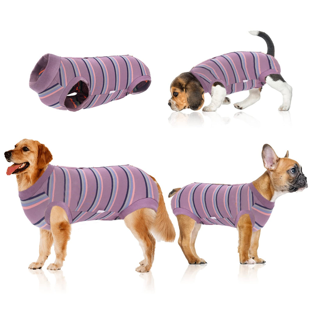 oUUoNNo Dog Recovery Suit, Dog Surgical Suit for Abdominal Wounds, Dog Post-Surgery, Dog Cone and E-Collar, Prevent Dogs from Licking (S, Purple) S - PawsPlanet Australia