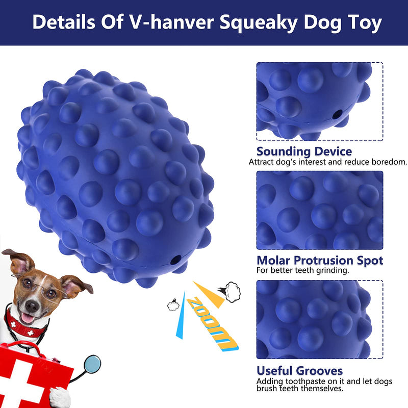 Dog Chew Toys for Aggressive Chewers Large Breed, Non-Toxic Natural Rubber Squeaky Dog Toy, Tough Durable Puppy Toothbrush Toy for Medium Large Dogs - Fun to Chew, Chase, and Fetch (Beef Flavored) Squeaky Dog Toy · Navy Blue - PawsPlanet Australia