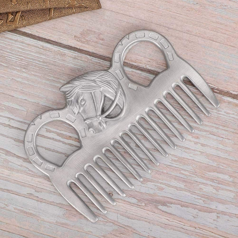 Pssopp Metal Horse Comb Portable Horse Mane and Tail Comb Horse Grooming Comb Livestock Comb for Cleaning Hair Removing Loose Undercoat Knots - PawsPlanet Australia
