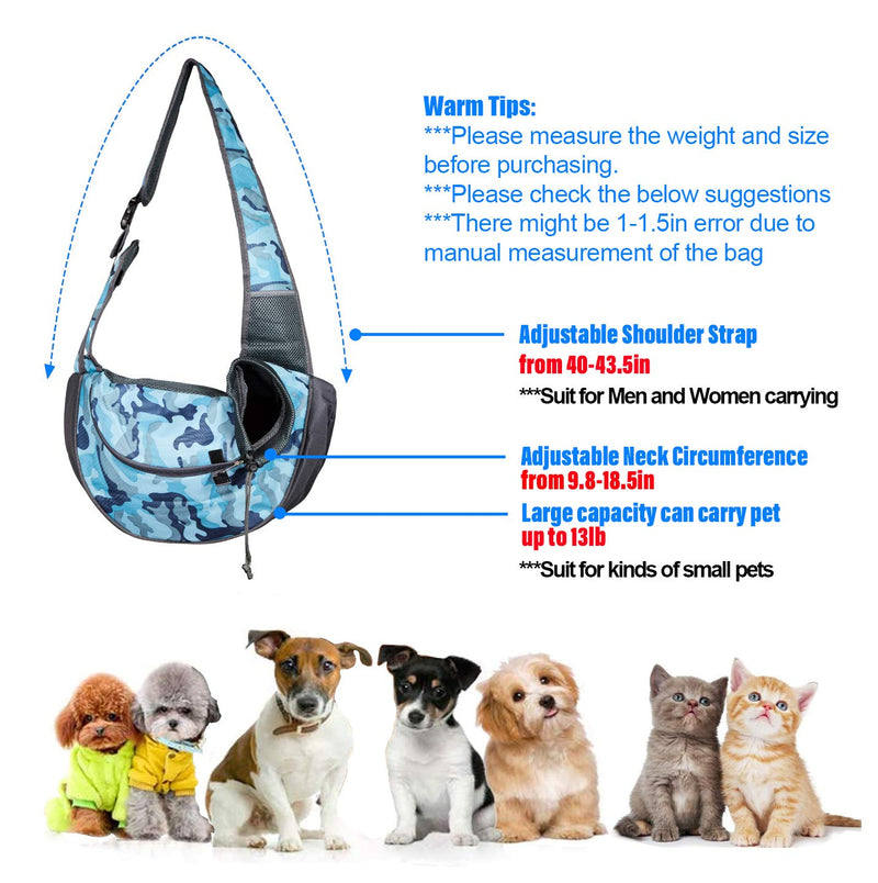 JAHUL Dog Sling Carrier Bag for Small Dogs Puppy Cat and Pet up to 13 lbs with Breathable Mesh Adjustable Padded Strap - PawsPlanet Australia