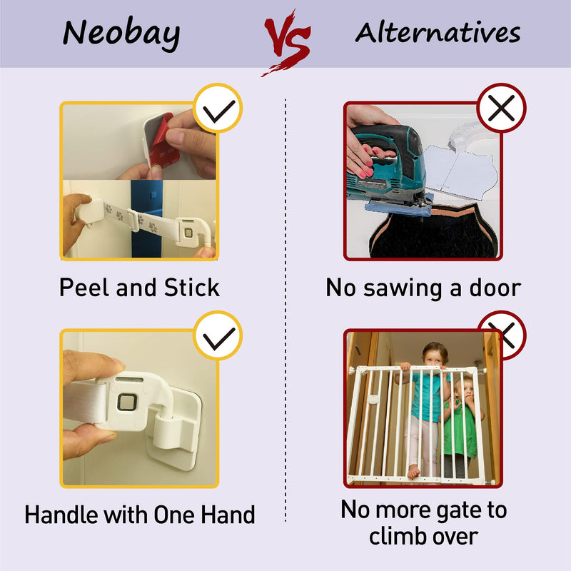 Neobay Adjustable Door Strap and Latch, Keep Dog Out of Litter Box, Economical Alternative of Pet Gates and Interior Cat Door Basic - PawsPlanet Australia
