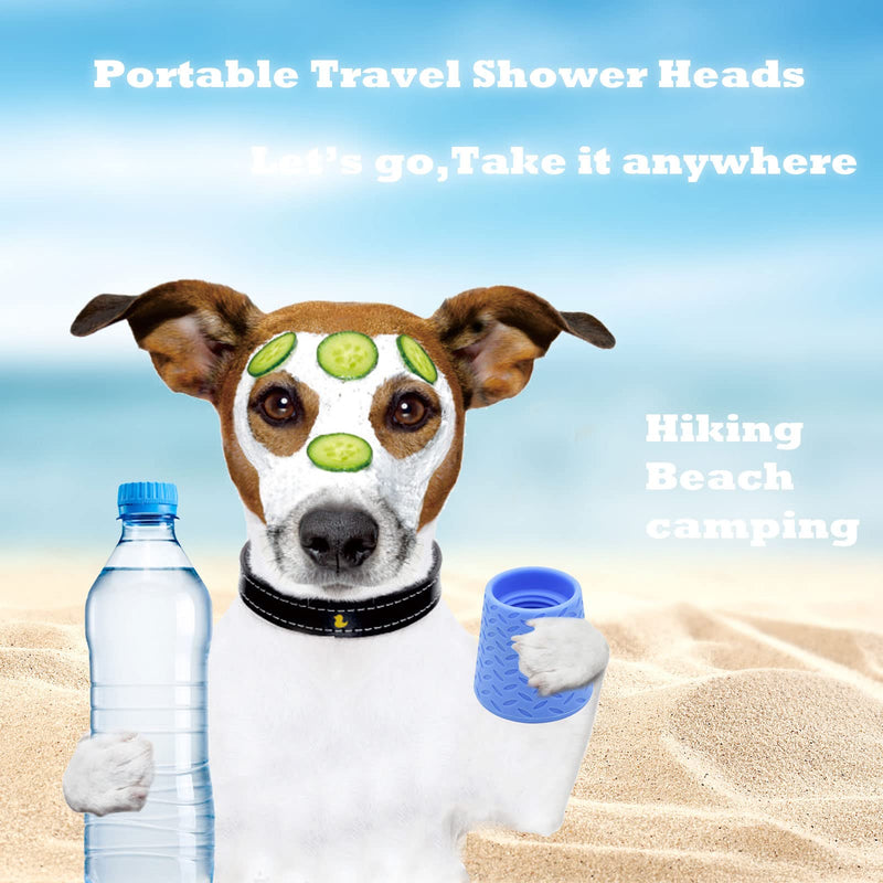 Bongpuda Portable Outdoor Dog Shower Heads Attachment Dogs Accessories for Traval Beach and Camping, Dog Hiking Gear - Fits Most Plastic Water or Soda Bottles from 16 Oz to 2 Liters Blue - PawsPlanet Australia