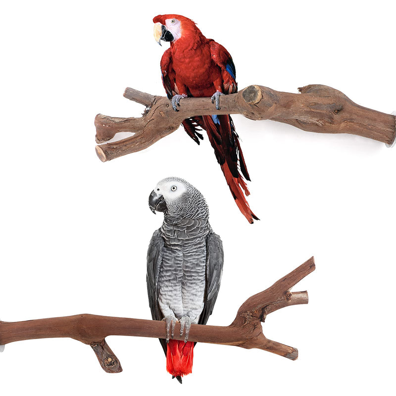 Bird Perch Stand Toy Set Natural Wooden Parrot Stand Branch Paw Grinding Stick Bird Exercise Training Climbing Toys for Bird Cage Accessories Wooden 4PCS - PawsPlanet Australia