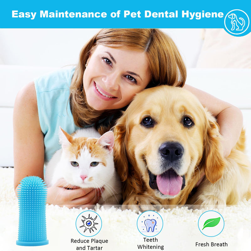 10Pcs Toothbrush Dog, 360º Dog Finger Toothbrush, Silicone Pets Teeth Cleaning Toothbrush Kit for Dogs, Puppies, Cats & Small Pets Dental Care - PawsPlanet Australia