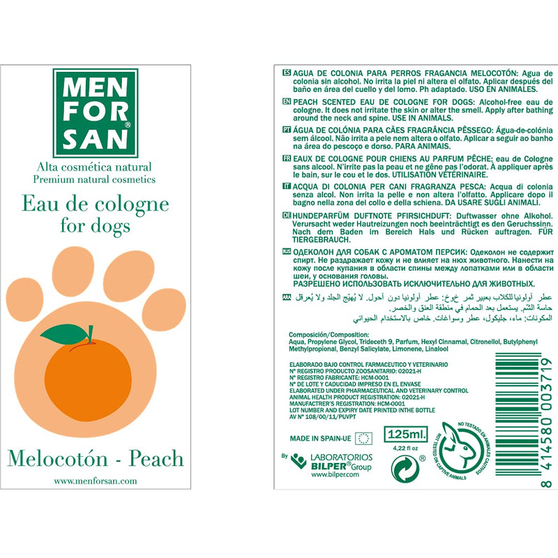 Menforsan EAU de Cologne for dogs peach - 125 ml - PawsPlanet Australia
