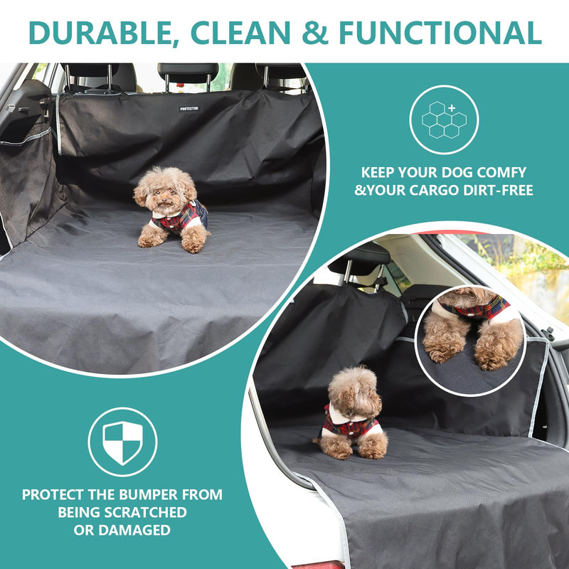 Llamas SUV Cargo Liner for Dogs Waterproof Anti-Slip Prevent Scratch Dog Seat Cover Mat with Bumper Flap Protector Protects Against Dirt & Fur Universal Fit (Black) with Storage Bags - PawsPlanet Australia