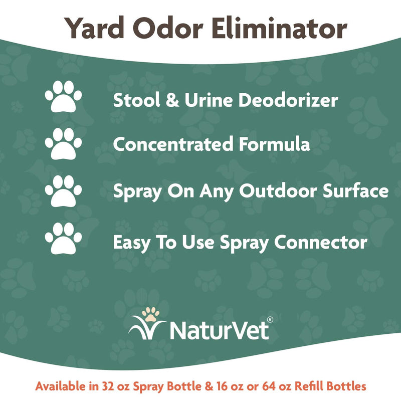 NaturVet – Yard Odor Eliminator – Eliminate Stool and Urine Odors from Lawn and Yard – Designed for Use on Grass, Plants, Patios, Gravel, Concrete & More 16 oz Refill - PawsPlanet Australia