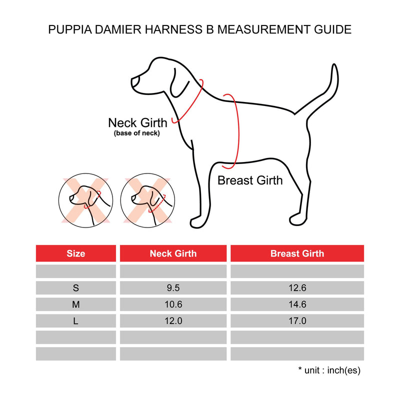 Puppia Damier Harness B, Medium, Black M - PawsPlanet Australia