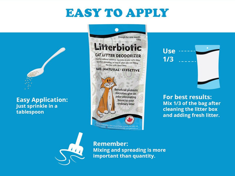 [Australia] - Litterbiotic Cat Litter Deodorizer, Natural Unscented Litter Box & Tray Pan Odor Eliminator - Fragrance-Free, Safe, Neutralizes Feline Waste Smell 1 Month 
