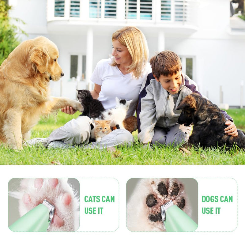 Lotvic Clipper Dog Paws Quiet, Clipper Dog Cat, Electric Pet Hair Trimmer, Dog Clipper Paw Trimmer for Dogs, Cats, Paws, Eyes, Face, Body, Green - PawsPlanet Australia
