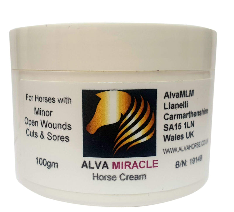AlvaMiracle Horse Cream - for 'Open Wounds Cuts and Sores'. - A Must Have Aloe Vera and TeaTree Oil Product for all Equestrian Tack Boxes (100 grams). 100gms - PawsPlanet Australia