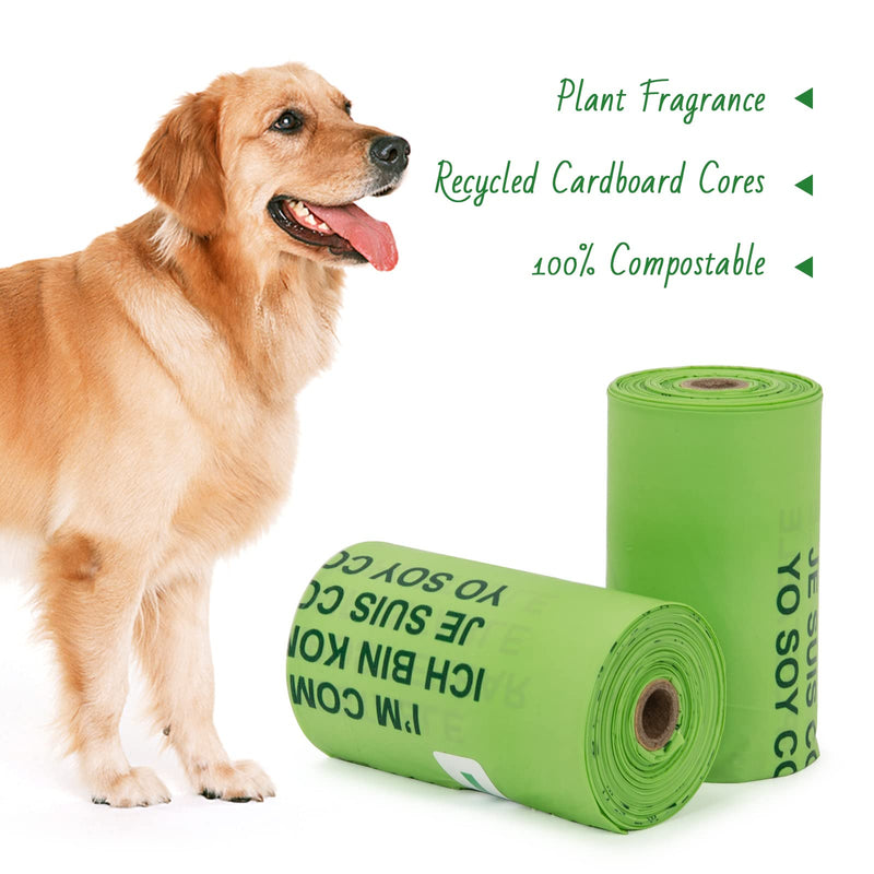 DogBaby Biodegradable Dog Poop Bags, Extra Thick 100% Leak Proof Pet Waste Bags for Dogs, Vegetable-Based Corn Starch Dog Waste Bags, Eco-Friendly Pet Poop Bags Measure 9x13 Inches, 4 Rolls(60 Counts) 4PCS Green - PawsPlanet Australia