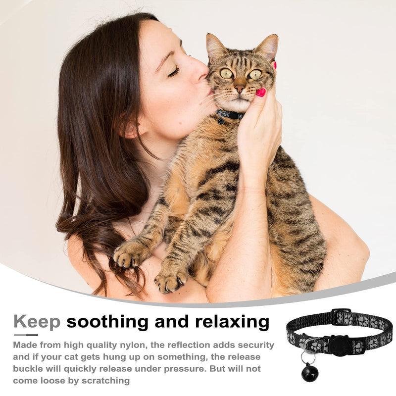 NeuWee cat harness with leash, escape-proof, cat harness leash set with cat collar, cat leash with harness for cats, adjustable cat harness for small dogs, large cats (black, L) black - PawsPlanet Australia