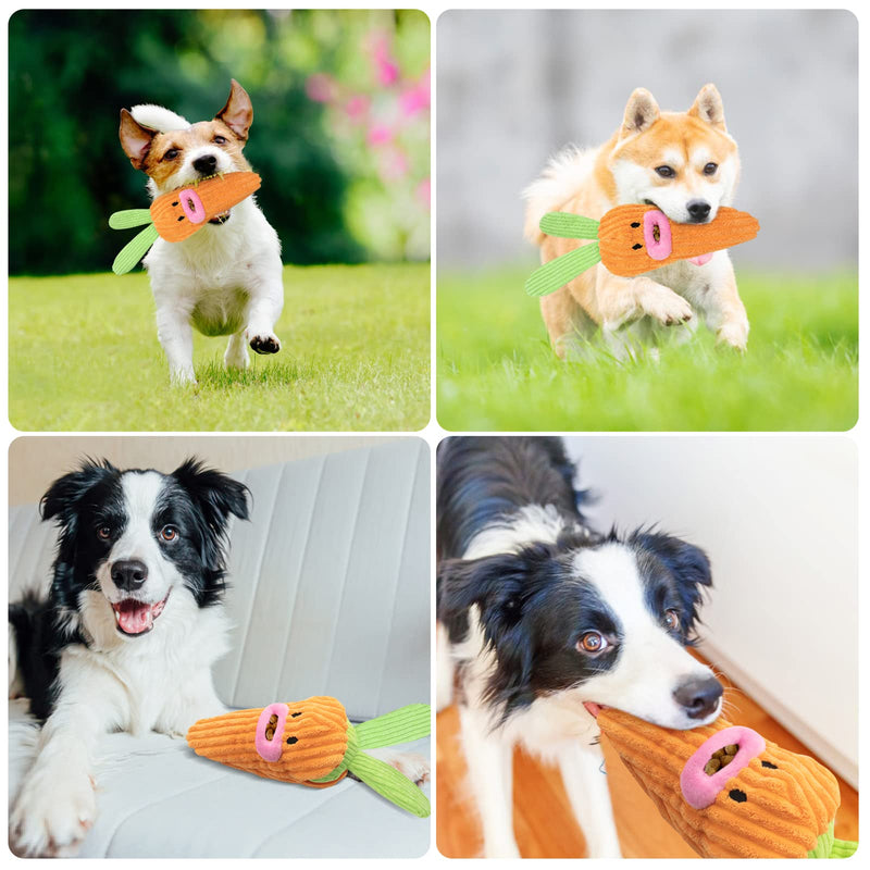 Squeaky Dog Toys Dog Puzzle Toys, Interactive Dog Toys for Small Medium Dogs, Treat Dispensing Dog Toys Plush Dog Toy Cute Puppy Puzzle Toys for IQ Training Foraging Teething Carrot Shape - PawsPlanet Australia