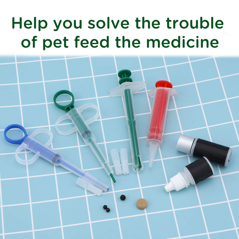 LUTER 4PCS Pet Syringe Pet Pill Shooter Soft Tip Pet Tablet Feeder Reusable Medical Feeding Dispenser Tool for Cats Dogs Small Animals - PawsPlanet Australia