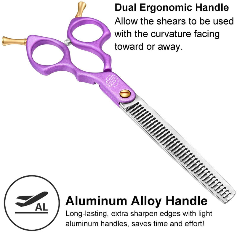 Moontay Professional Razor Edge Series - Aeronautical Aluminum Handle Pet Grooming Thinning Scissors/Shear for Pet Groomer or Family DIY (Thinning scissor) Thinning scissor - PawsPlanet Australia