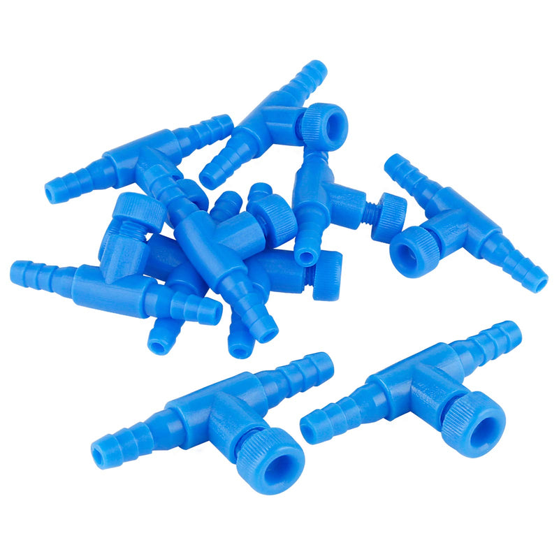 Pawfly 10 Pack Aquarium Control Valves Air Pump Single Way Blue Plastic Air Flow Control Regulator for 3/16" ID Tubing - PawsPlanet Australia