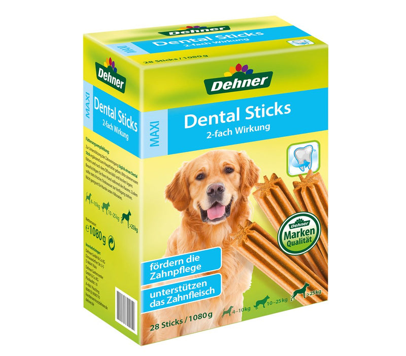 Dehner dog snack, Dental Sticks Maxi, for dogs from 25 kg, 28 pieces, 1080 g 28 pieces (pack of 1) - PawsPlanet Australia