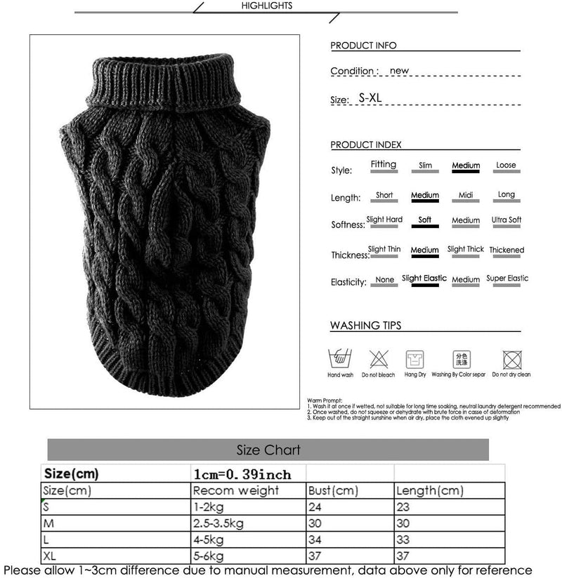 futureyun Puppy Dog Pet Clothes Hoodie Warm Sweater Shirt Puppy Autumn Winter Coat Doggy (S, Black) S - PawsPlanet Australia