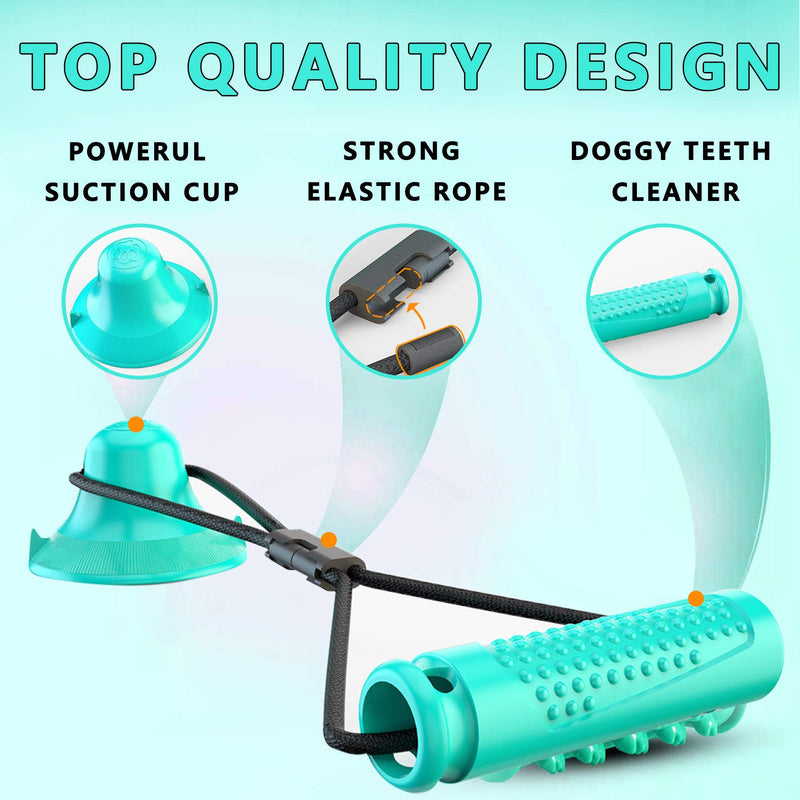 Dog Chew Toy Dog Toothbrush Ropes Toy, Dog Treat Ball Food Dispenser Multifunction 3 in 1 toy Interactive Toys Puppy Molar Training Rope Tooth Cleaning Ball, Dog Tug Rope Ball Toy with Suction Cup - PawsPlanet Australia