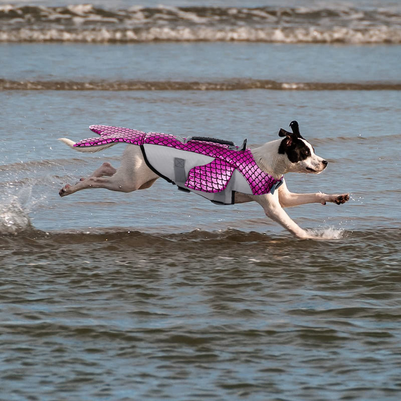 ASENKU Dog Life Jacket, Ripstop Dog Safety Vest, Adjustable Dog Lifesaver Pet Life Preserver with High Buoyancy and Durable Rescue Hand for Small Medium Large Dogs X-Small Pink - PawsPlanet Australia