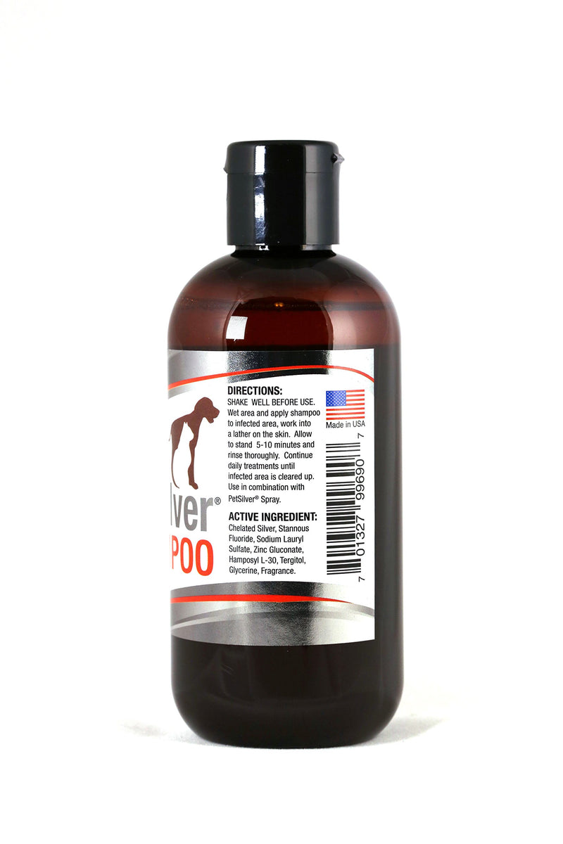 [Australia] - Pet Shampoo with Chelated Silver (8oz) for Dogs and Cats. Skin Infections, Hot Spots, Cuts, Wounds, Flea, Tick and Insect Bites 