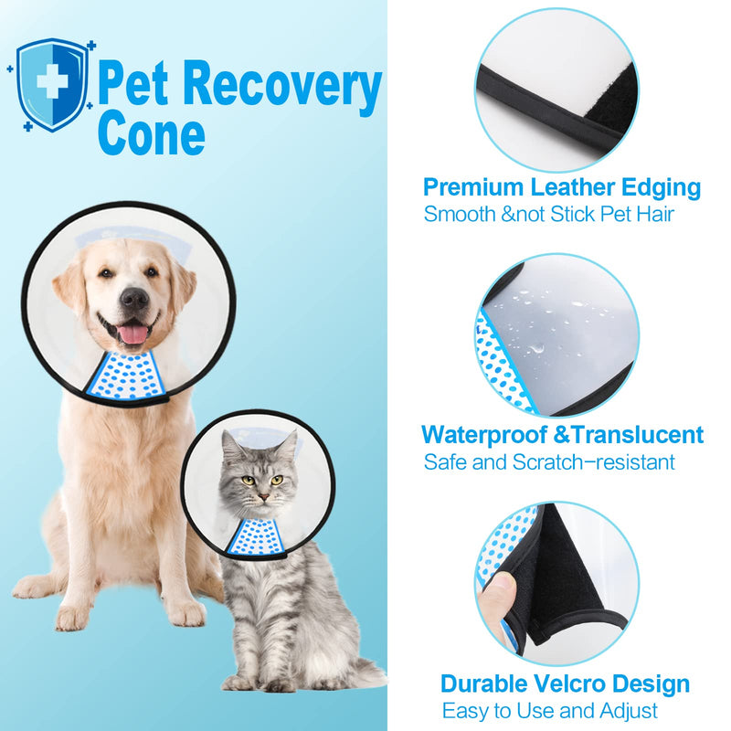 Supet Dog Cone Adjustable Pet Cone Pet Recovery Collar Comfy Pet Cone Collar Protective Collar for After Surgery Anti-Bite Lick Wound Healing Safety Practical Plastic E-Collar White L (Neck:13.5-19.0 in) - PawsPlanet Australia