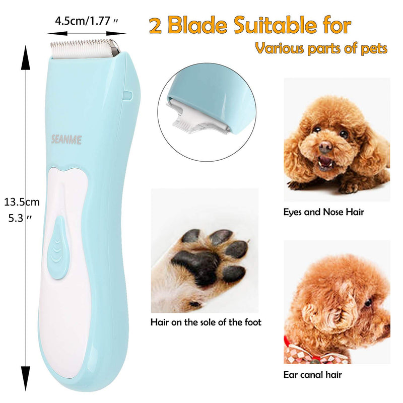 [Australia] - seanme Dog Clippers Washable, 2020 New Upgrade Dog Grooming Clippers Kit with Double Blades Professional Electric Trimmer Set Rechargeable Cat Trimmer Low Noise Shaver for Dogs/Cats 