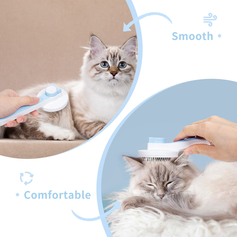 Self-cleaning brush for cats and dogs, pet brush, removes floating hair on cats and dogs, suitable for cats and dogs - PawsPlanet Australia
