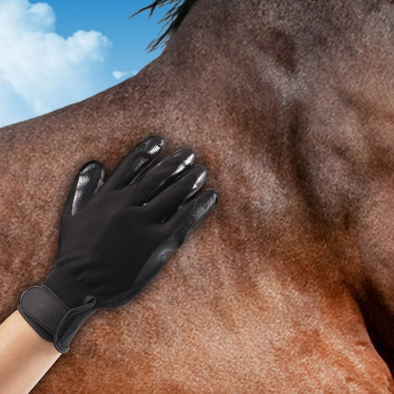Bestbuy Grooming Gloves - Improved Five Finger Design Rubber Glove Gentle Hair Removal Brushes for Cats, Dogs and Horses (Black) Black - PawsPlanet Australia