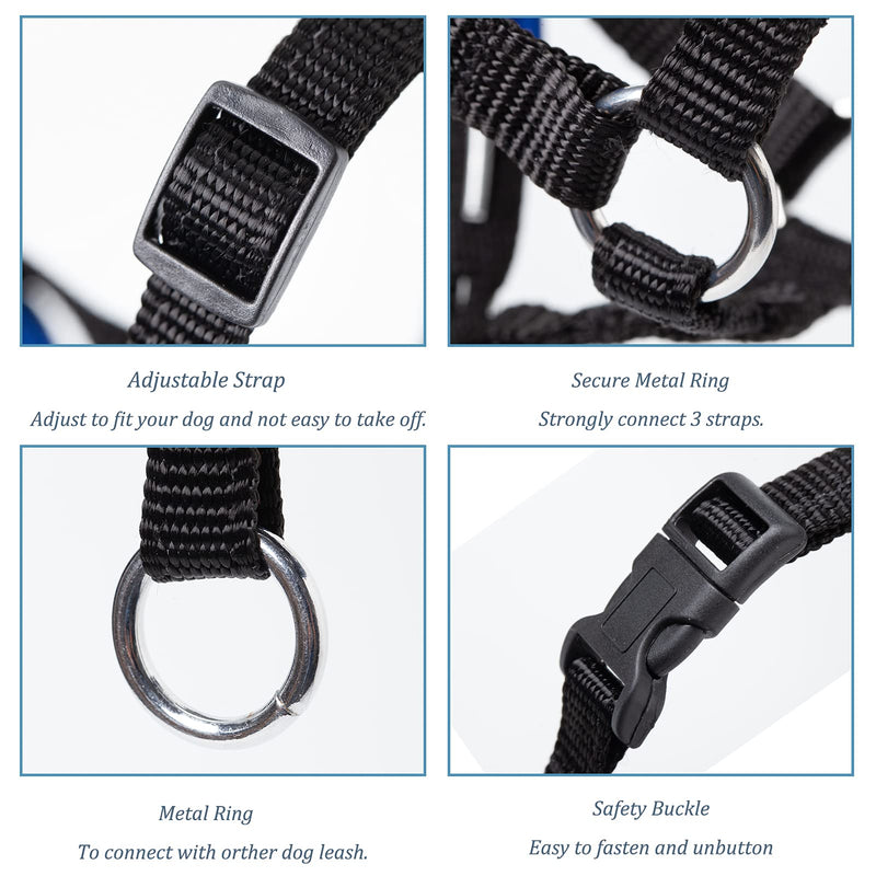ILEPARK Dog Head Collar with Padded Fabric, Head Harness for Dogs, Anti pulling Head Halter Collar, Adjustable and Easily Control (S,Black) S Black - PawsPlanet Australia
