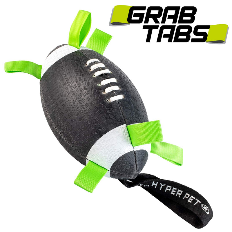 Hyper Pet The Original Quality Grab Tabs Dog Football (Indoor-Outdoor Interactive Dog Toy Dog Balls with Easy Grab Tabs) Fun Dog Tug Toy and Dog Ball - 2 Size Options Available 5.5 Inch - PawsPlanet Australia