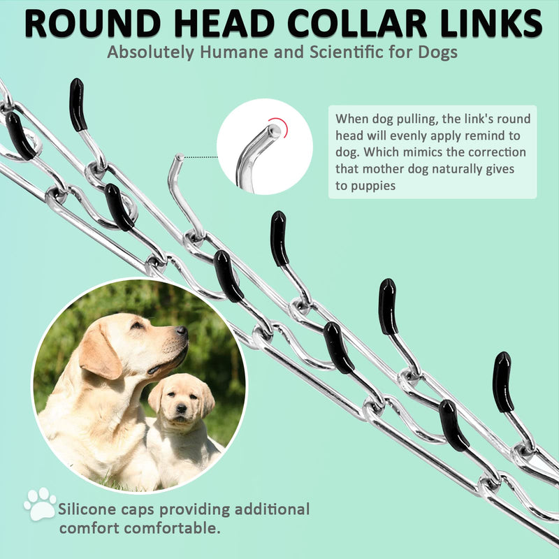 Adjustable Quick Release Dog Collar with Rubber Tip with Quick Release Buckle for Small Medium Large Dogs M/L(18-23" Neck, 3.5mm) silvery - PawsPlanet Australia