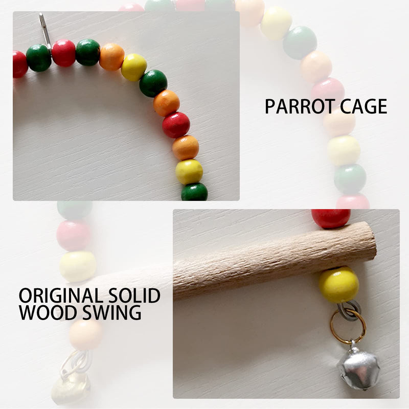 DKDDSSS 2 PCS Bird Rope Climbing Net Set, Small Animal Grid Hammock, Hanging Toy, for Bird, Parrot, Small Animal, Hamster, Squirrel (9.8 * 13.7 Inch, 4 Hooks) - PawsPlanet Australia