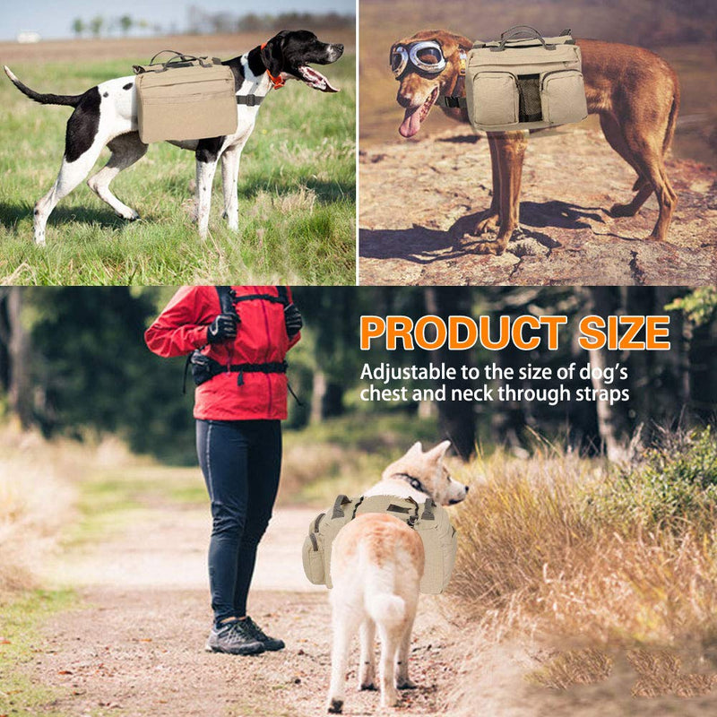 [Australia] - YOUTHINK Dog Hiking Backpack, Dog Pack Saddle Bag for Travel Camping Dog Vest with Pockets Suit for Medium & Large Dogs 