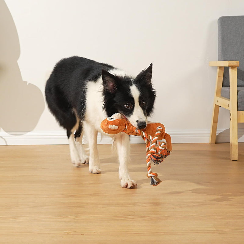 Sedioso Tug of War Dog Toy, Cute Squeaky Dog Toy, Interactive Plush Dog Toy for Puppies, Small, Medium, Large Dogs (Tug of War Series, Monkeys) Multicolored (Monkeys) - PawsPlanet Australia